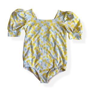 Remie Girl Lemon Print Leotard Bodysuit Girls 10